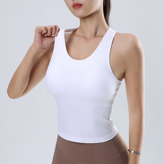 New sports long vest for women yoga running fitness bra breathable quick-drying top OHS-47