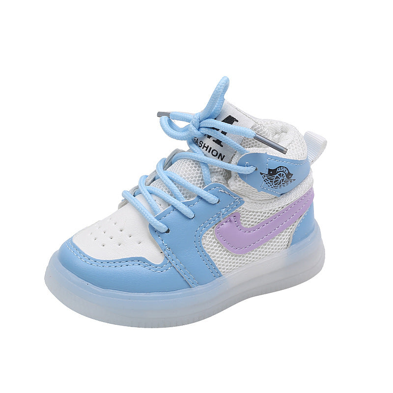 2023 Spring and Autumn Children's Sneakers High Top Girls' Mesh Casual Shoes Boys' Sports Shoes DSX-199