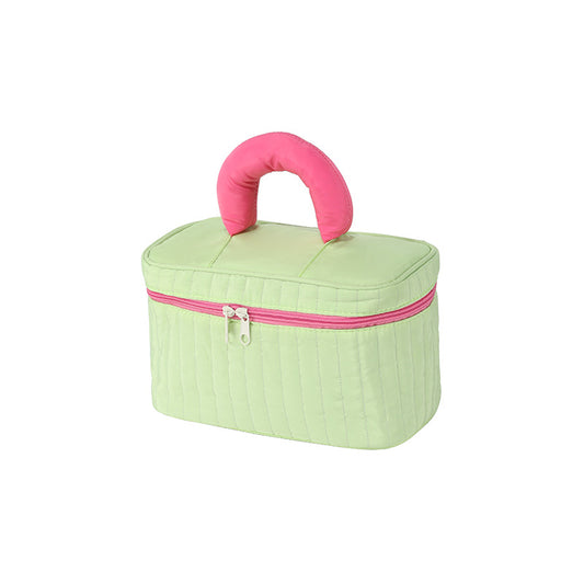 Portable cosmetic bag with large capacity and contrasting color QRJ-80