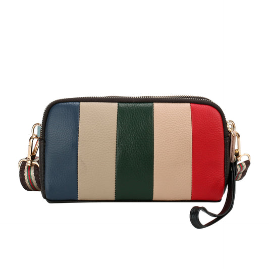 Splicing stripes women's shoulder bag clutch bag envelope crossbody small bag QRJ-89