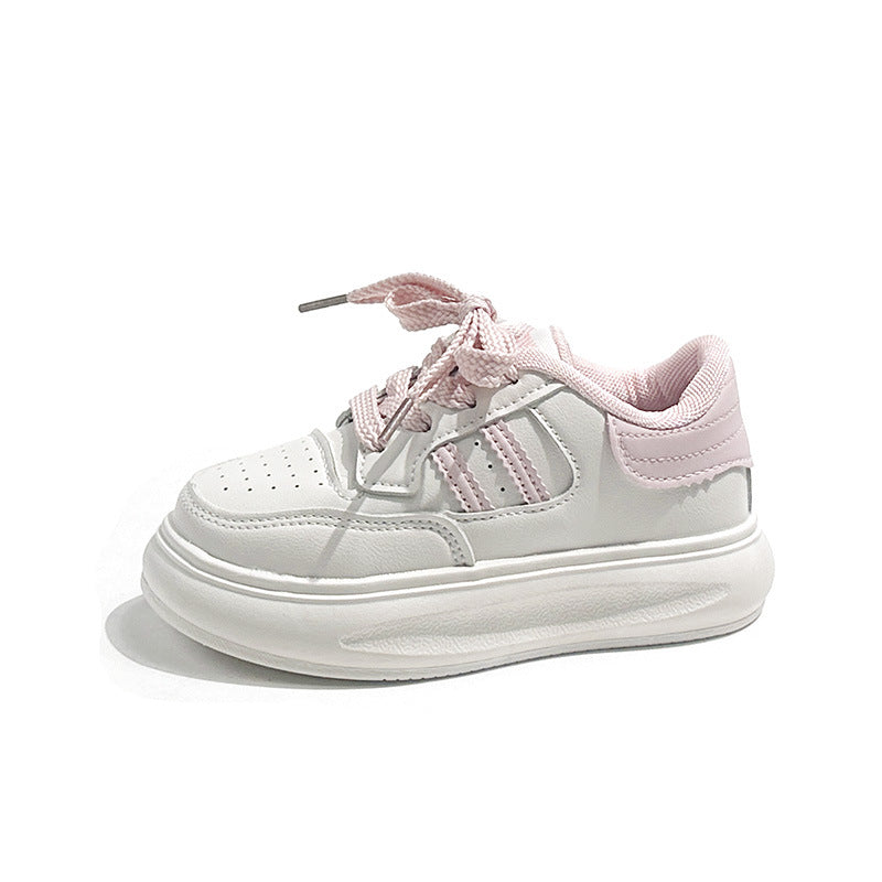 2024 Spring and Autumn New Style Girls' White Shoes Boys' Soft-soled Versatile Sports Shoes DSX-184